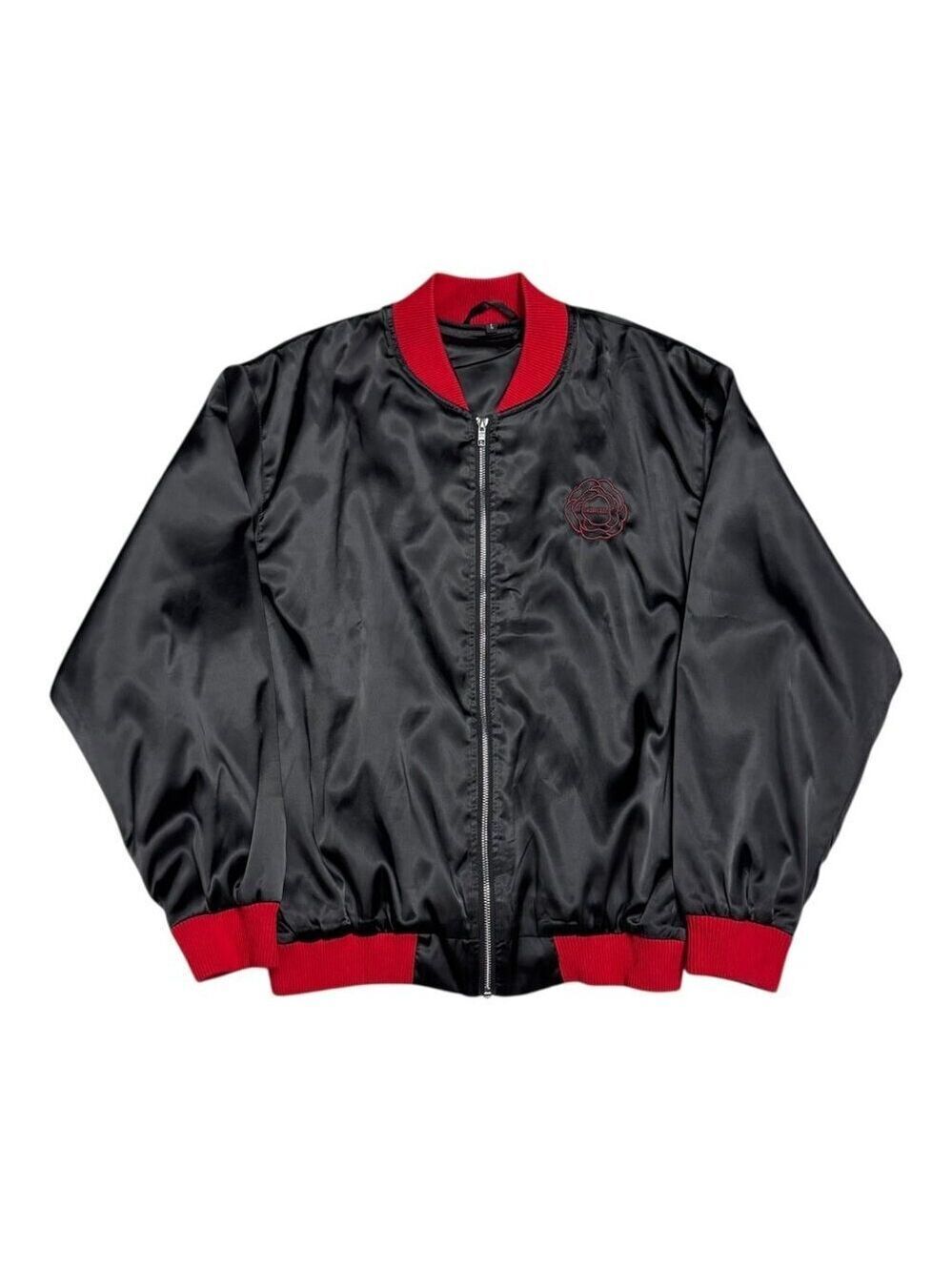 GOOD GIRL Carolina Herrera NY Designer Satin Bomber Jacket Womens Large